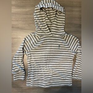 Crewcuts Gray White Striped Hoodie XS Lightweight Cotton Girls Boys